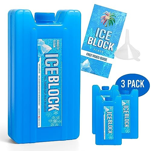 Stealth Sipper Ice Block Flask Kit | 3 Empty Food-Grade Plastic Leakfree Ice Blocks | Funnel Included