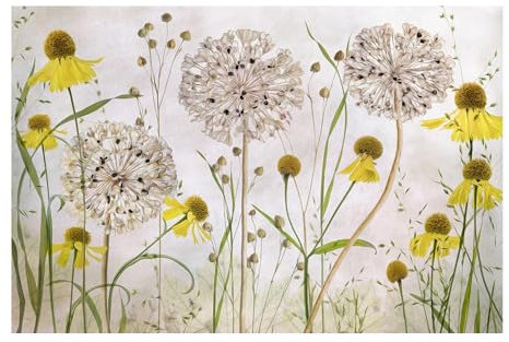 Bilderwelten Fototapete Blumen 225cm x 336cm Modern Natur Allium Blumentapete Vliestapete Tapete Wanddeko Ideen Wohnzimmer Schlafzimmer Küche