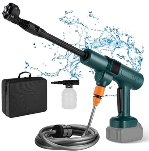 Nettoyeur Haute Pression à Batterie Compatible avec Makita 18V, Max 507 PSI Nettoyeur Haute Pression sans Fil avec Buse Multi-Fonctions 6-en-1, Idéal pour Voitures Maison Jardin(sans Batterie)