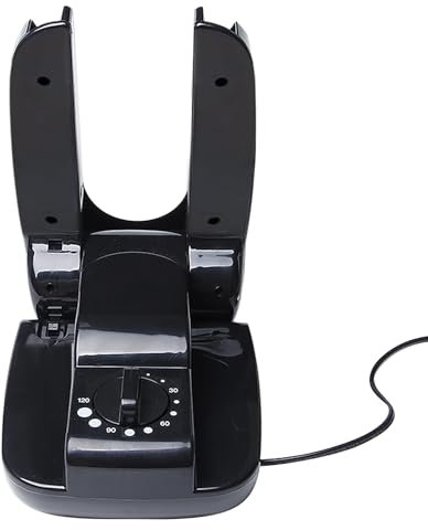 Sèche-chaussures électrique, désodorisant et stérilisant, programmable et rétractable, chauffe-chaussures portable, convient pour tous les types de chaussures, chaussettes, bottes (noir)