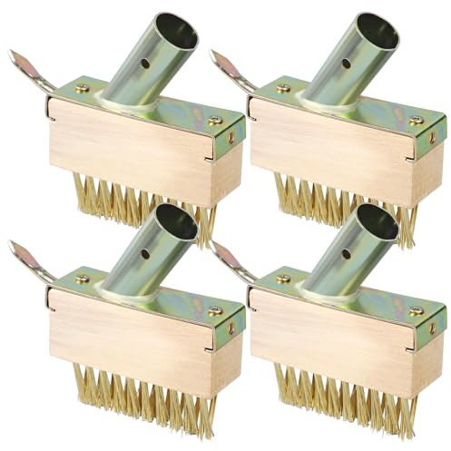 Brosse A Mauvaises Herbes,4 pièces 10 x3.5 x4cm Désherbage Brosse Métallique,Herbes Brosse A Joints,Brosse en Acier avec Poil pour La Mousse Et Les Mauvaises Herbes