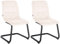 CLP 2er Set Esszimmerstuhl Vermont Mit Samt-Bezug I Gepolsterter Freischwinger-Stuhl, Farbe:Creme