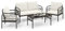 GIANTEX Gartenmöbel Set, Gartenlounge Outdoor Möbelsets, Garten Lounge Set Rattan, Sitzgruppe 4 Personen Tisch 2 Stühle Sitzbank, inkl. Kissen, Balkonmöbel Kleiner Balkon, Gartengarnitur Sitzgruppe