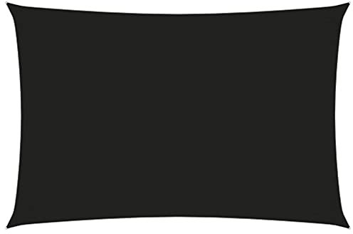 Parasole a Vela in Oxford Rettangolare 4x6 m Nero Casa e Giardino, Prato e giardino (4,03KG)