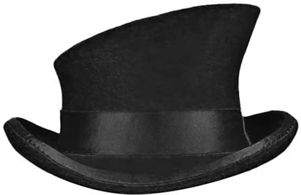 Wollfilz Zylinder für Damen Herren - Unisex Asymmetrischer Melonenhut Kopfschmuck Karneval Halloween Kostüm Cocktails Magier Gentlemen Performing Jazz Caps Rock Hat Magic Hat