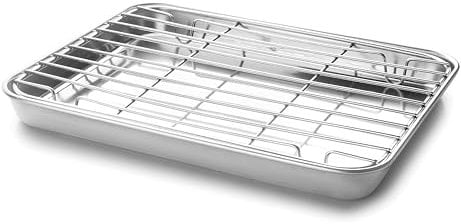 LACOR - 15567 - Bandeja con Rejilla Essential, Bandeja Acero Inoxidable, Alta Conductividad Térmica, Rejilla Extraíble, Apta para Horno, Congelador y Frigorífico, 40.5x30.5 cm