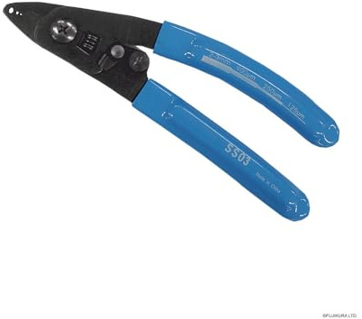 Fujikura SS03 - 3-Loch Abisolierzange (2-3 mm auf 900 µm/900 µm auf 250 µm) - Blau - CE - Ergonomisch - 119 Gramm - EAN: 4050075101719 - Kabelabisolierer