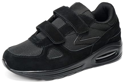 STRAPPO SOFT Scarpe Uomo con Chiusura Ortopediche Comode Sneakers Estive Senza Lacci Antiscivolo da Camminare Passeggio Sportiva Ginnastica per Anziani STR0124 Nero 40