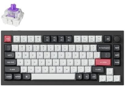 Keychron Q1 HE Kabellose Mechanische Tastatur mit Hall Effect Gateron Double-Rail Magnetic Switch Nebula, Rapid Trigger, QMK 2.4 GHz Bluetooth RGB Kompatibel mit Mac Windows Linux - Schwarz