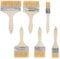 NVGVUP 6 Stück Pinselset mit Holzstiel, Borstenpinsel Lackpinsel für Lacke, Lasurpinsel Naturborsten, Malerpinsel für Malerbedarf zum Streichen, Pinsel Set für Lacke Lasuren Öle Wand-Farben