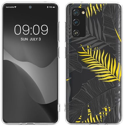 kwmobile Case kompatibel mit Samsung Galaxy S20 FE - Hülle Silikon transparent Dschungel Gelb Grau Transparent
