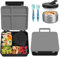 Lunch Box Kinder Set mit 300ml Thermobehälter für Essen, Auslaufsicher Brotdose Kinder mit 4 Fächern, Isolierte Lunchtasche, BPA-Freie Thermo Lunchbox Kinder, Schule, Ausflüge (Grau)