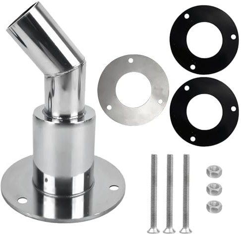 Ftrule 24mm Durch Rumpf Auspuff Hautanpassung, Edelstahl 316 Schiffsauspuff Rohrauspuff Schiffshardware Zubehör, Hull Auspuff Haut Montage, Dieselheizung Standheizung Auspuffrohr, 24mm Gebogen