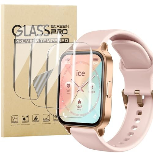 KUSINHOKA 3 Stück Schutzfolie kompatibel mit Ice-Watch ICE Fit 1.78 Zoll, [Anti-Kratzen] Weiche TPU Displayschutzfolie, Vollständige Abdeckung HD Klar Anti-Fingerprint Folie für Ice Watch ICE Fit