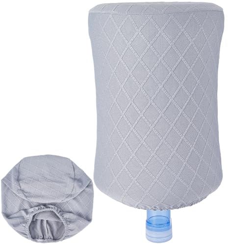 GORGECRAFT Water Dispenser Barrel Dust Cover Protector Gray Fabric Cloth Dust Proof Reusable Stretchy Cooler 5 Gallons Bucket Decoration Jug Protector Covers for Home Kitchen Office Hotel