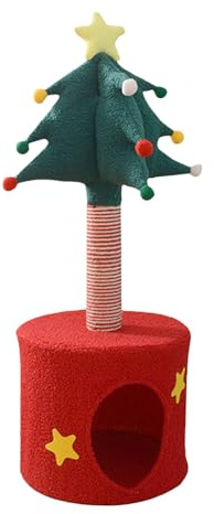 Evember Albero di Natale per gatti, giocattolo per interni, tiragraffi morbido per gattino, decorazione per la casa, compleanno, Halloween, all'aperto