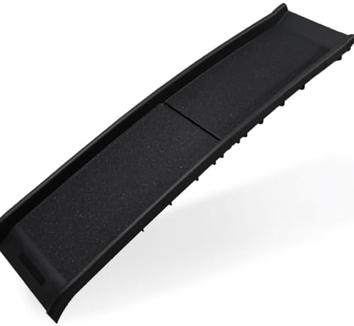Portable Dog Ramp, Anti-Slip Plastic Pet Access Ramp, Foldable Lightweight Design, Black, 155.5 x 40 x 15 cm, for Car and Home Use
