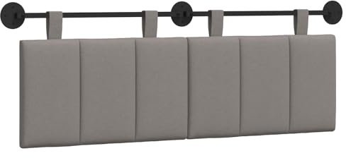 vidaXL Hängendes Kopfteil Taupe Stoff, Wanddeko fürs Schlafzimmer: modernes hängendes Kopfteil, gepolsterte platzsparende Platte, verstellbares minimalistisches Design