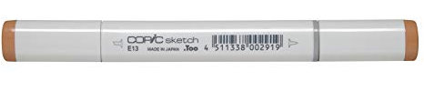 COPIC Sketch Marker Typ E - 13, Light Suntan, professioneller Pinselmarker, mit einer Super-Brush-Spitze und einer Medium-Broad-Spitze