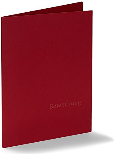 Acht 2-teilige Bewerbungsmappen Executive-Eco Plus - Rubin-Rot - mit Prägung