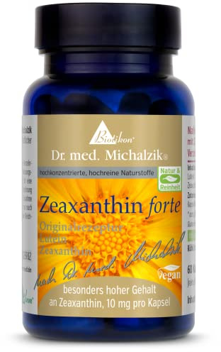 Zeaxanthin forte nach Dr. Michalzik, 25 mg Lutein, 60 Kapseln | 25 mg Lutein + 10 mg Zeaxanthin • vegane Kapseln • eigene deutsche Produktion • ohne Zusätze