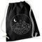 Autiga Turnbeutel Berge, Mond und Sterne Hipster Beutel Tasche Jutebeutel Gymsac Stringbag Drawstring schwarz Unisize