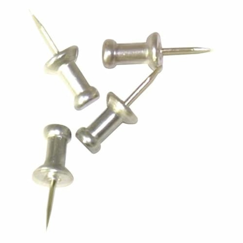 GEM CPAL5 Aluminum Head Push Pins, Aluminum, Silver, 5/8-Inch, 100/Box