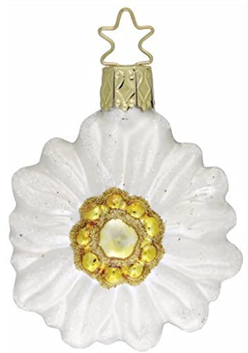 Inge-glas Heirlooms Edelweiss Flower Bloom German Glass Christmas Ornament
