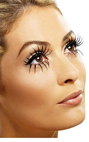 Smiffys Faux Cils Longs Double Noirs Adulte - Noir - Taille Unique