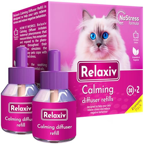 Beloved Pets Cat Calming Diffuser Refill & Pet Anti Anxiety Products - Feline Calm Pheromones & Cats Stress Relief Comfort Help with Pee, New Zone (2 refills (Diffuser is not included))