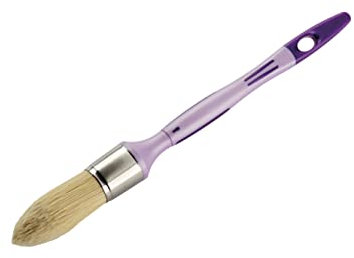 SAVY Pinceau Rond à rechampir Manche Ergonomique bi-matière, sans Perte de Poil, Tous Types de Peinture n°4 - ø 25mm, Violet