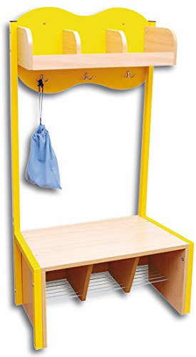 Garderobe Wolke - 3 Fächer und Sitzbank gelb