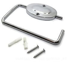 WALL MOUNTED METAL CHROME TOILET TISSUE PAPER LOO ROLL HOLDER + FITTINGS
