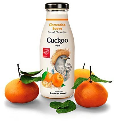 CUCKOO FRUITS - Pack Zumo de Clementina Suave, Zumo Artesanal, Botella 25 cl (Pack de 24)
