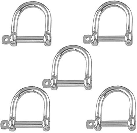 Versandbox24 5 Stück Rundschäkel 12 mm Edelstahl A4 Weite Form Schäkel