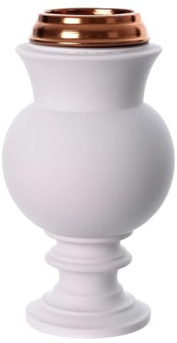 Holyart Vaso portafiori a Terreno Marmo ricostituito Bianco