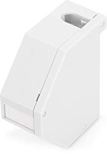DIGITUS Hutschienen-Adapter Für Keystone-Modul - 1 Port - Gewinkelt - Schriftfeld - Staubschutzklappe - Erdungsfeder - geschlossenes Gehäuse
