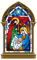 Stickers4 Schöne Weihnachts-Krippen-Fensteraufkleber, doppelseitig, Buntglas, Weihnachtskrippe, Weihnachtsdekoration, Fensteraufkleber für Glas, klein