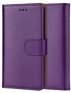 Genuine Leather Bookcase for iPhone 5-5S/SE 4.0'(2016 version NOT SE2), Premium authentic Genuine Leather case with Magnetic, Kickstand, Cash & Card Slots Stockproof (Purple)