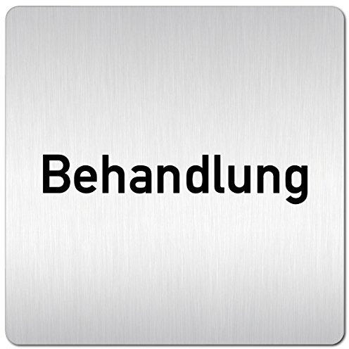 Türschilder24 XXL Schild - Türschild (B) • 125 x 125 mm • Behandlung • 1,5 mm Aluminium Vollmaterial • 100% Made in Germany (Behandlung)