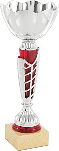 Art-Trophies AT81771 Trophée de Sport, Argent/Rouge, 35 cm