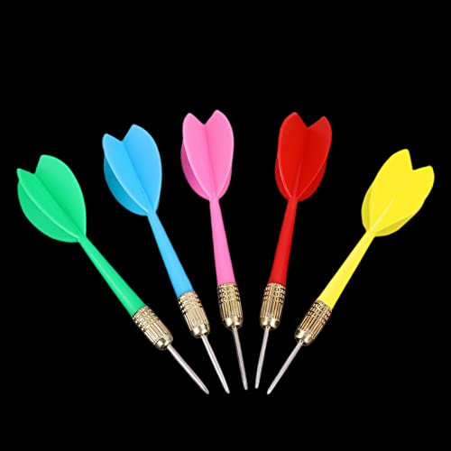 15 Stück Dartpfeile, Dartpfeile Set mit Metallspitze, Professional Eisen-Kupferbeschichtung Tip Dartpfeile, Nadelspitze Darts, Barrel Bunte Darts, Rot + Gelb + Grün + Lila + Blaues Dartset