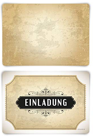 Einladungskarten Geburtstag Konfirmation Taufe Kommunion jeder Anlass 12 Stück Karten Set - Vintage Weiß Blanko Rückseite