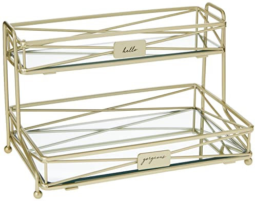 Home Details 2 Tier Vanity Tower in Satin Gold