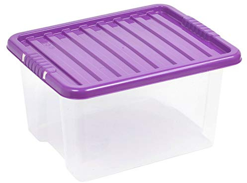 URBNLIVING 35 Liter Storage Box & Lid Purple