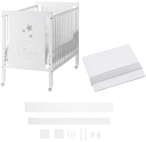 COOL · DREAMS CoolDreams Beistellbett Indi 120 x 60 cm, Set zur Befestigung des Bettes und Spannbettlaken mit Arbeitsplatte