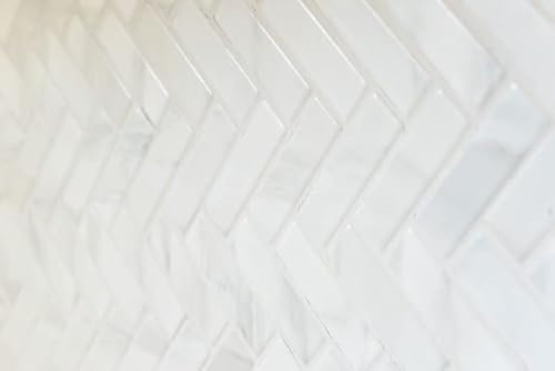 Handmuster Mosaik Fliese Keramik Fischgrät Steinoptik weiß Fliesenspiegel Küche MOS24-SO10_m