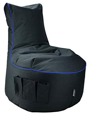 BuBiBag Maverick Gaming Sitzsack | Ausgang | Seitentaschen für Controller | Ergonomisches Design | Entertainment Gamer Sessel (Kobalt blau)
