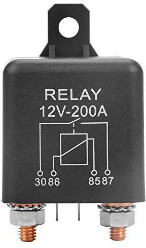 Relais de Separation à 4 Pin 12VDC 200A, Relais de Separation de Batterie de Charge, Relais de Commutation Marche/Arrêt de Voiture Robuste pour Voiture Camions Voiture, Relais 12v, Starterrelais 12v