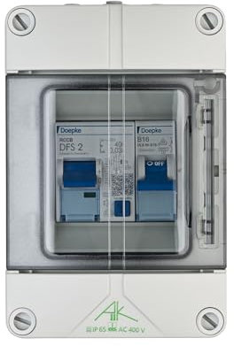 grenda-hammer® | Sicherungskasten IP65 Aufputz für Haus, Garten, Garage, Keller (Einbaugeräte Doepke)